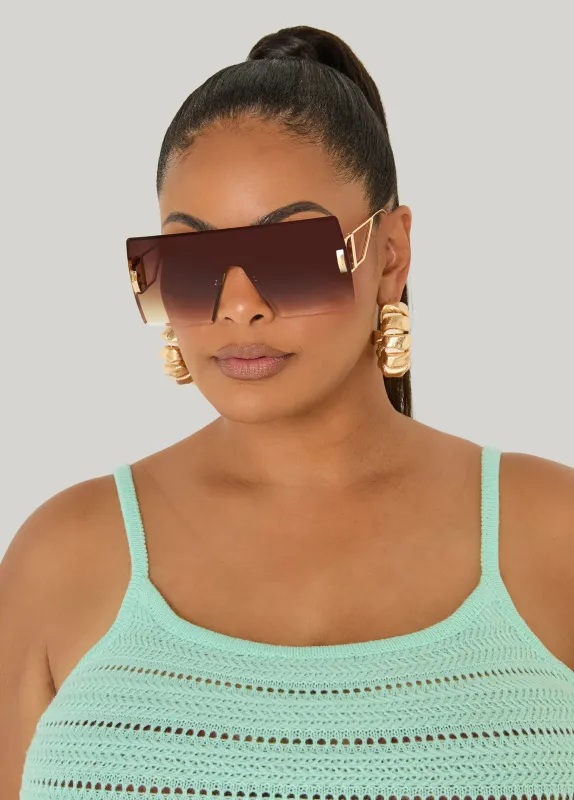Rimless Shield Sunglasses made by Ashley Stewart