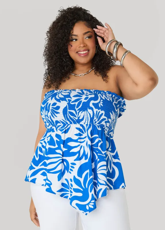 Printed Strapless Handkerchief Top made by Ashley Stewart