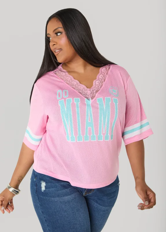 Miami Lace Trimmed Jersey made by Ashley Stewart