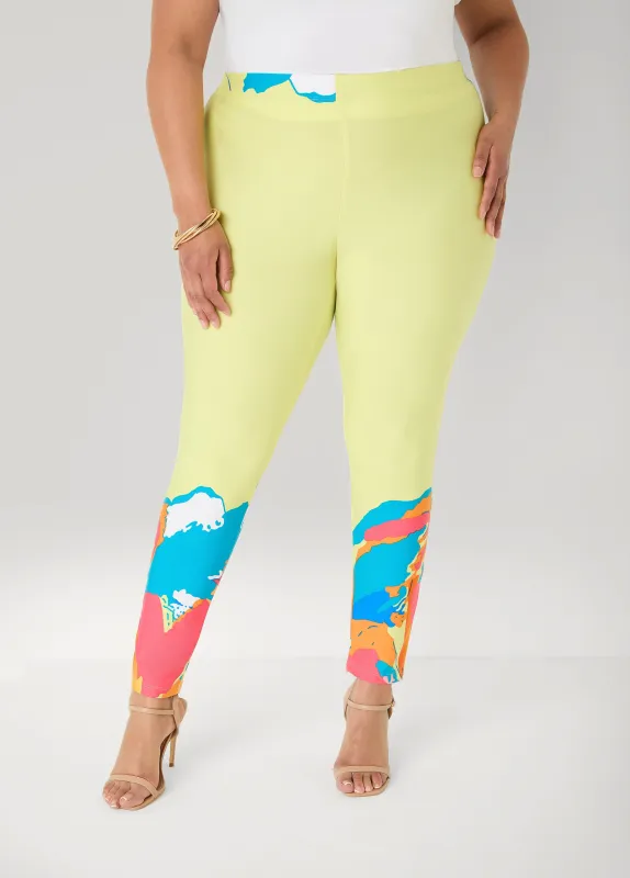 Abstract Print High Rise Leggings made by Ashley Stewart