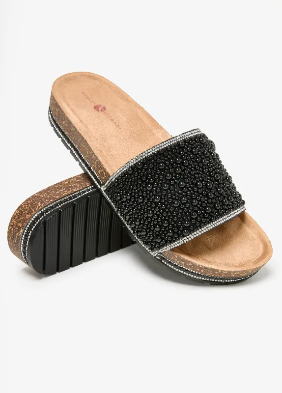 Beaded Flatform Sandals made by Ashley Stewart
