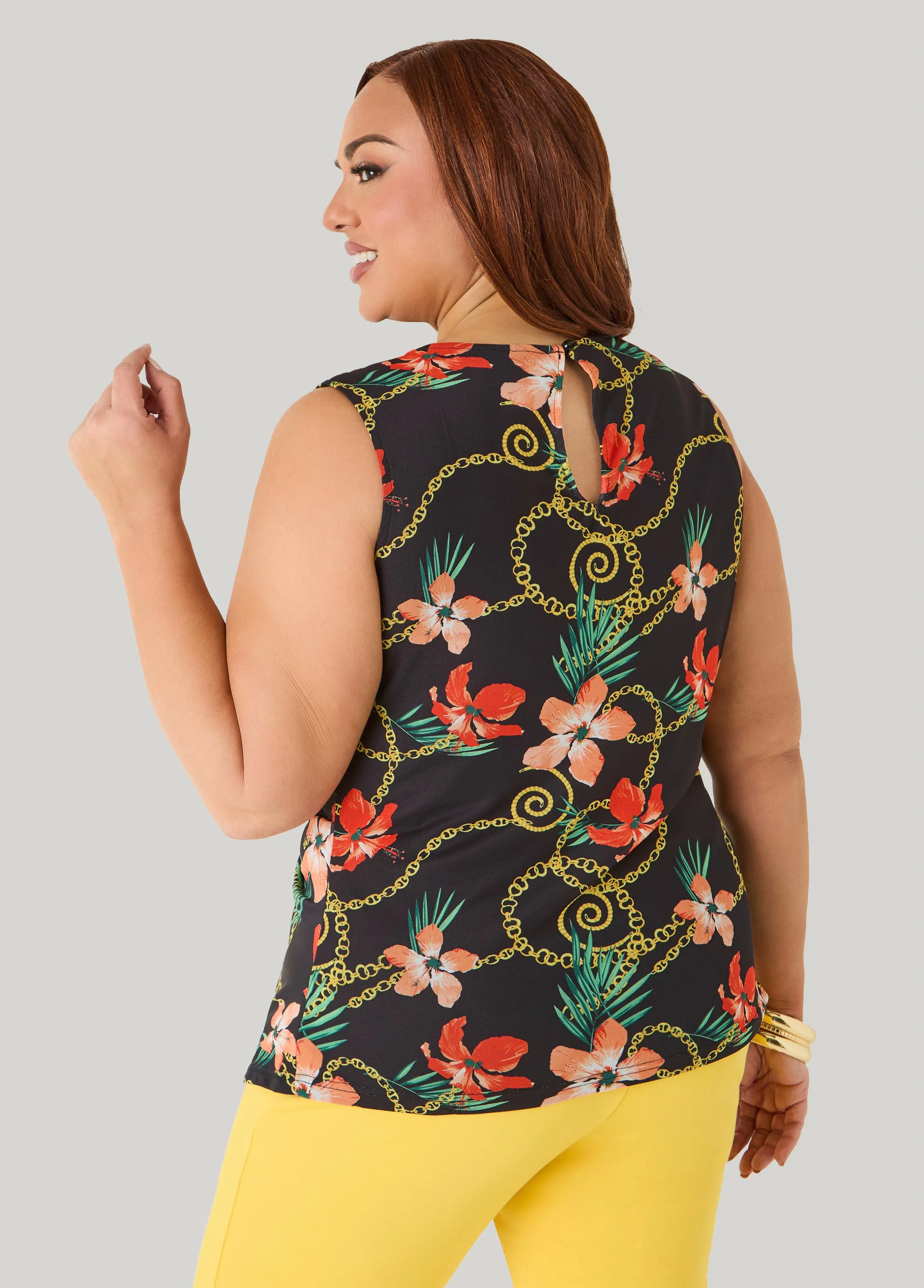 Status Print Mesh Top sold by Ashley Stewart product image thumbnail 2
