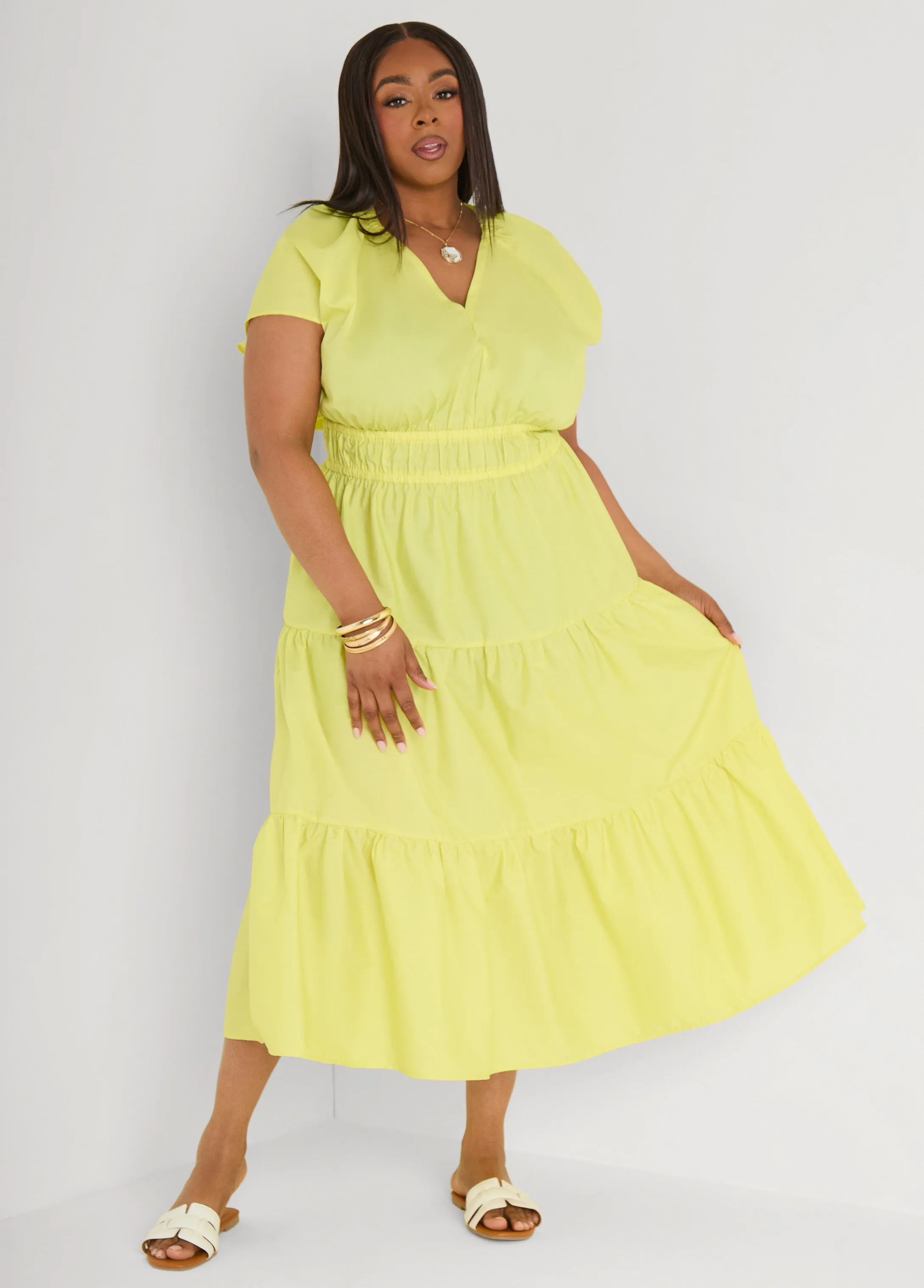 Tie Back A Line Maxi Dress sold by Ashley Stewart product image thumbnail 5