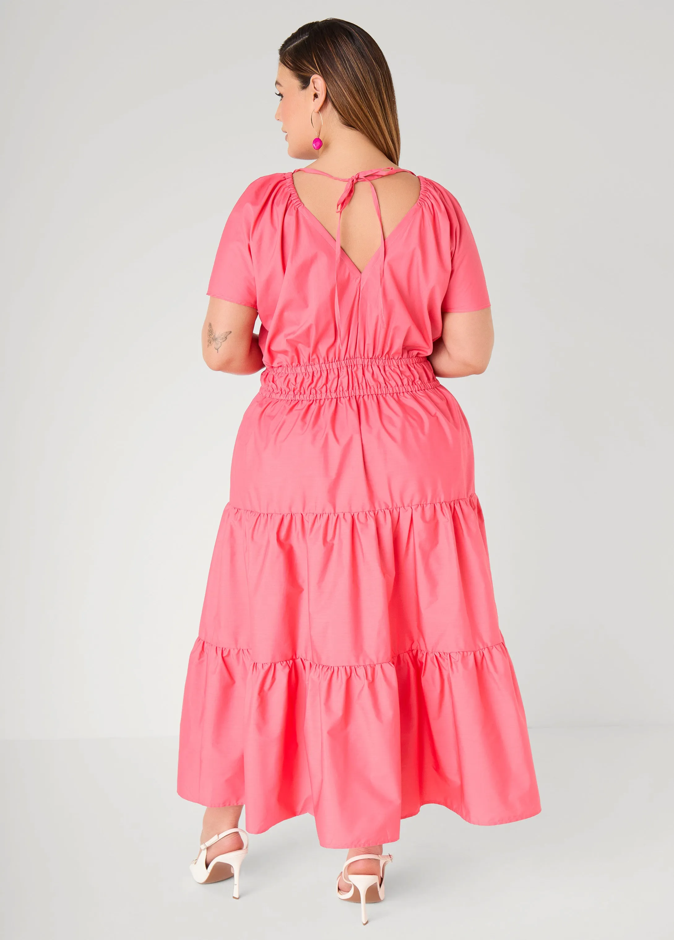 Tie Back A Line Maxi Dress sold by Ashley Stewart product image thumbnail 2