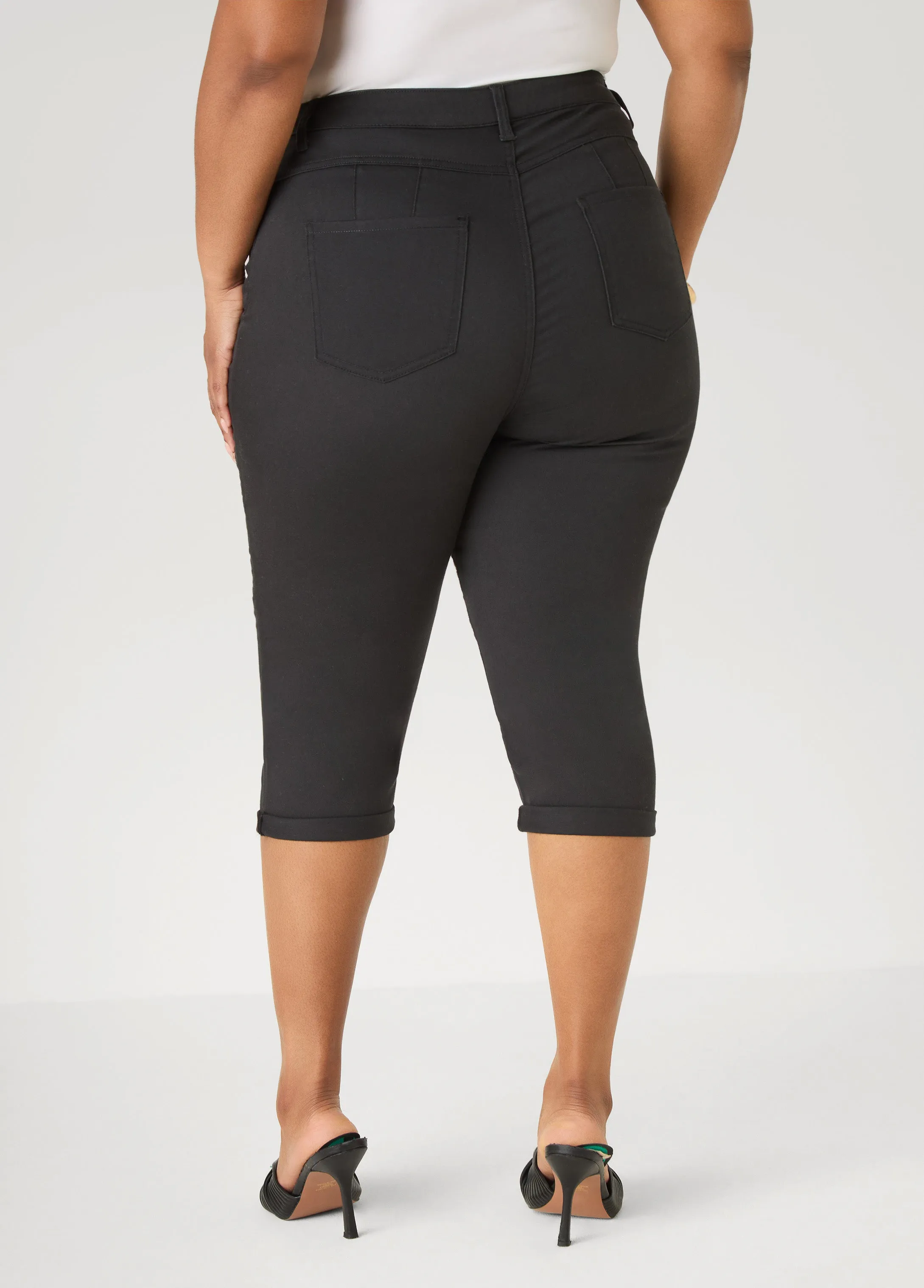 Cuffed Denim Capris sold by Ashley Stewart product image thumbnail 2