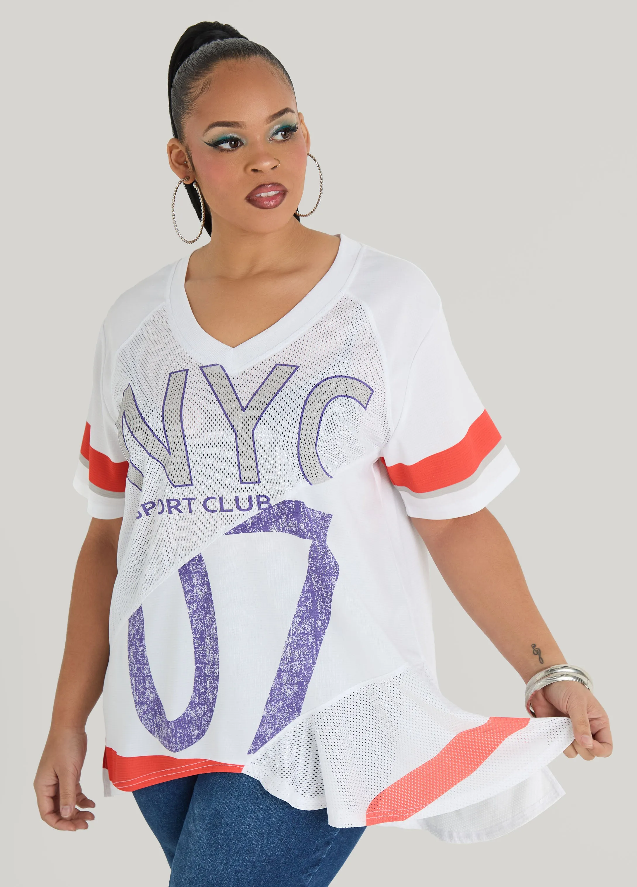 NYC Patchwork Jersey sold by Ashley Stewart