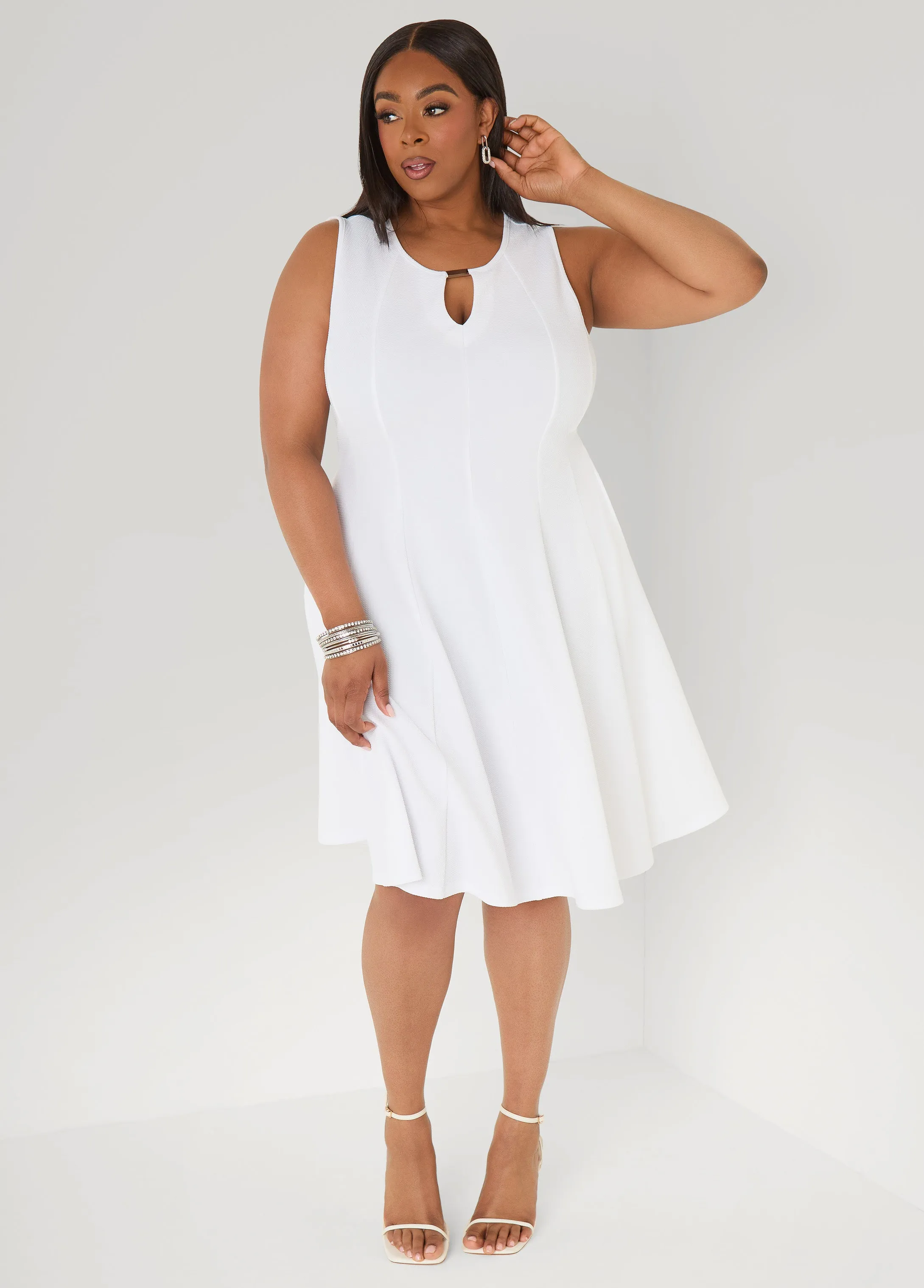 Textured A Line Dress sold by Ashley Stewart product image thumbnail 3