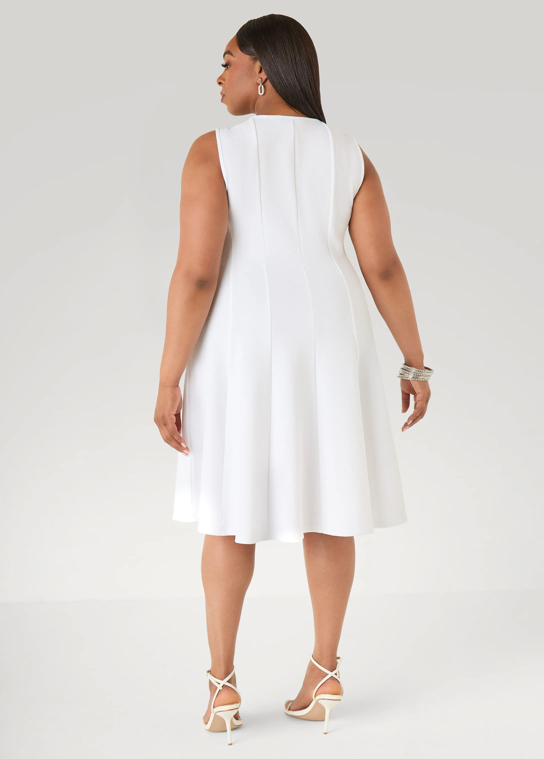 Textured A Line Dress sold by Ashley Stewart product image thumbnail 2