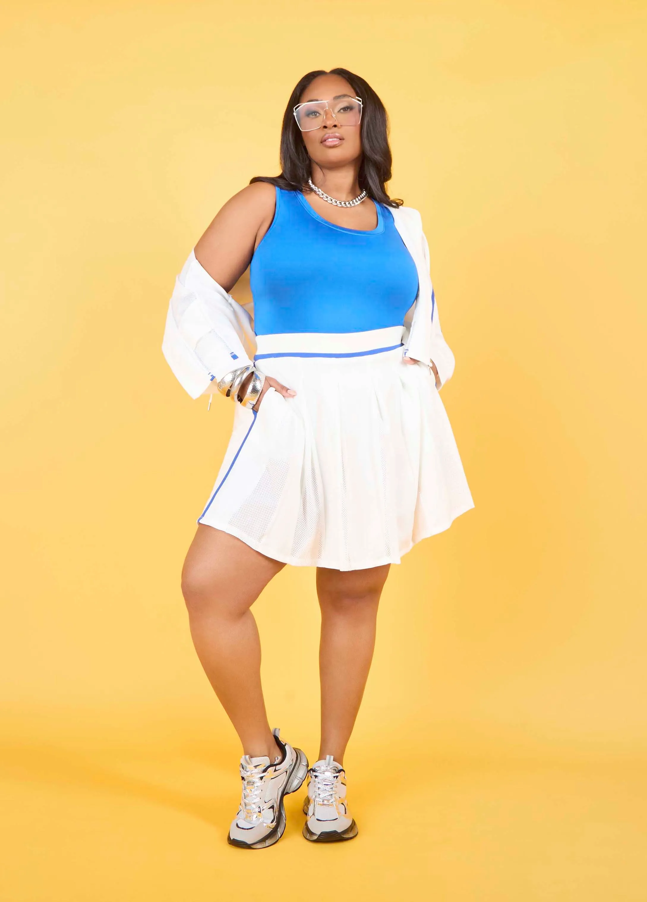 Mesh Paneled Skort sold by Ashley Stewart