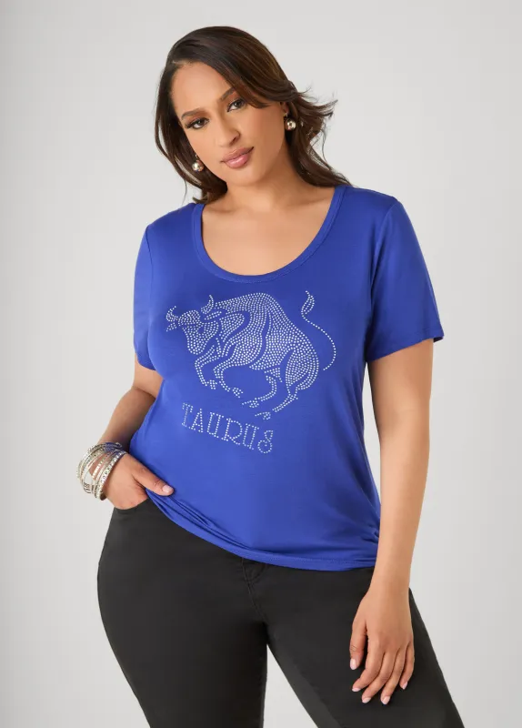 Taurus Crystal Tee made by Ashley Stewart