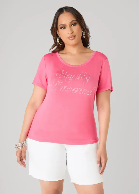 Highly Favored Crystal Tee made by Ashley Stewart