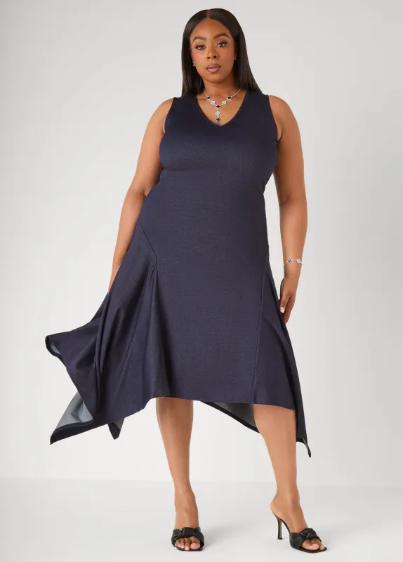 Denim Handkerchief Dress made by Ashley Stewart