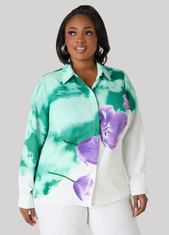 Floral Print Shirt made by Ashley Stewart