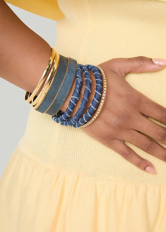 Denim Bangle Set made by Ashley Stewart