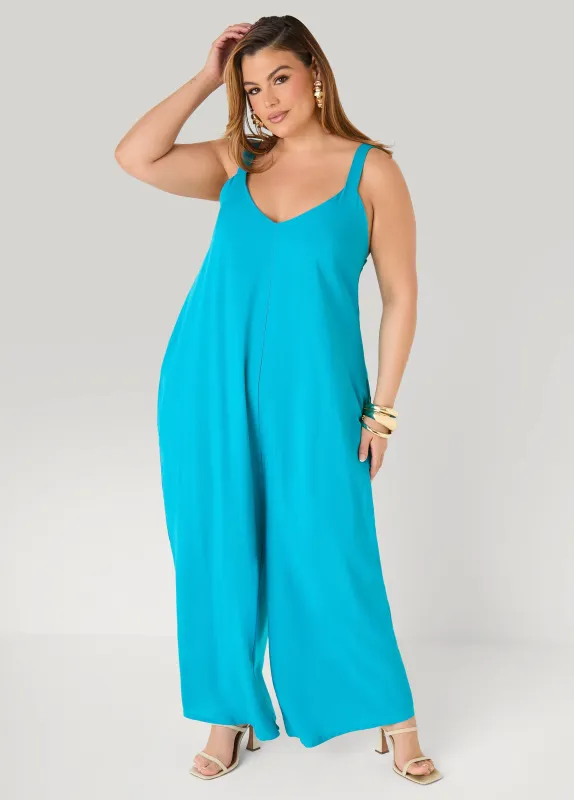 Woven Wide Leg Jumpsuit made by Ashley Stewart