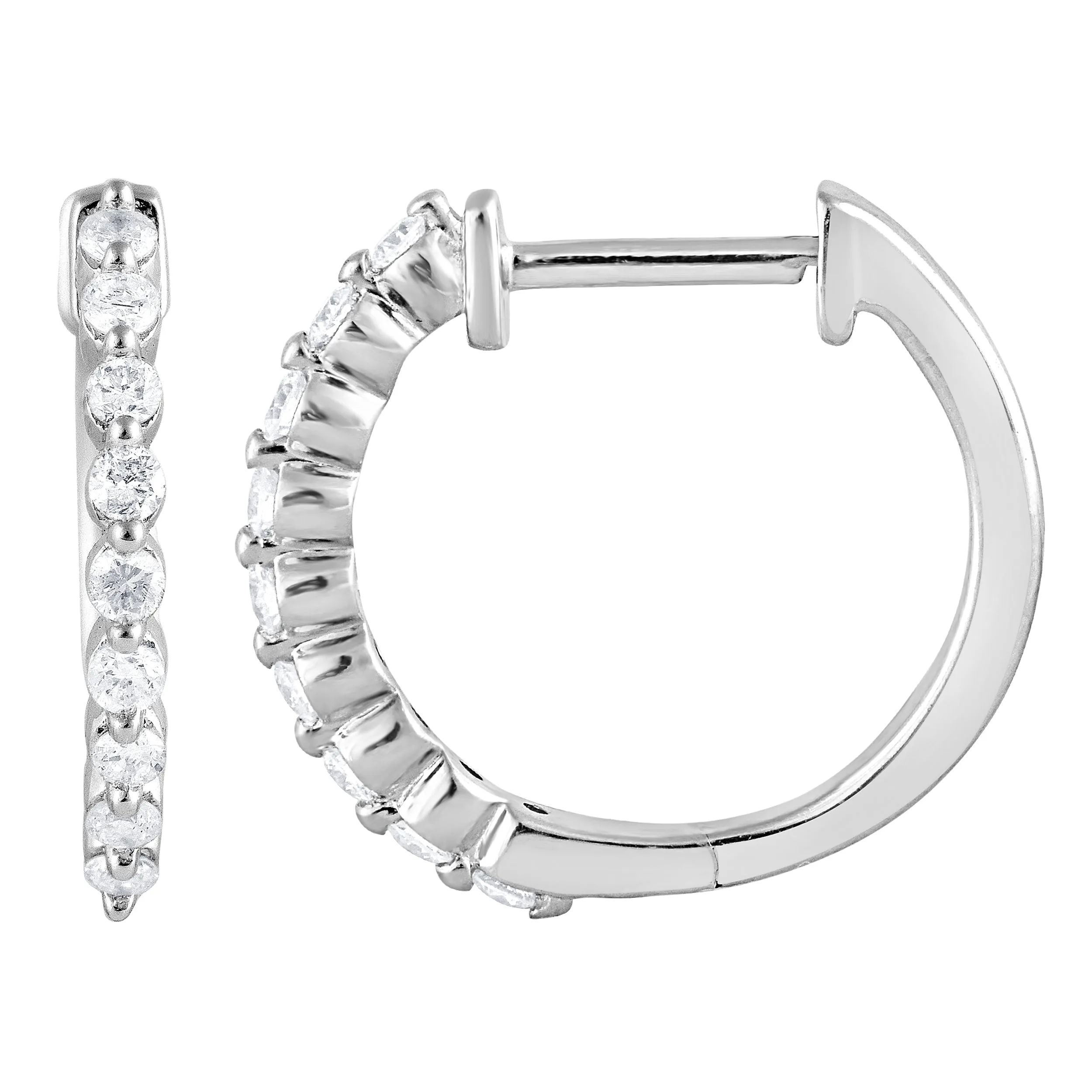 0.25 Carat Lab Grown Single Row Diamond Hoop Earrings sold by Ashley Stewart product image thumbnail 3