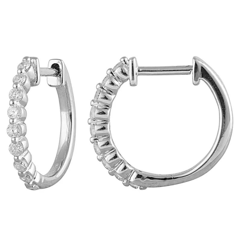 0.25 Carat Lab Grown Single Row Diamond Hoop Earrings made by Ashley Stewart