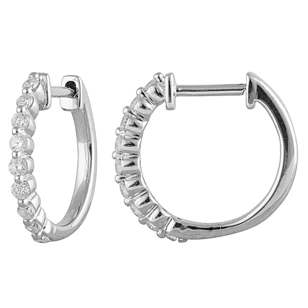 0.25 Carat Lab Grown Single Row Diamond Hoop Earrings sold by Ashley Stewart