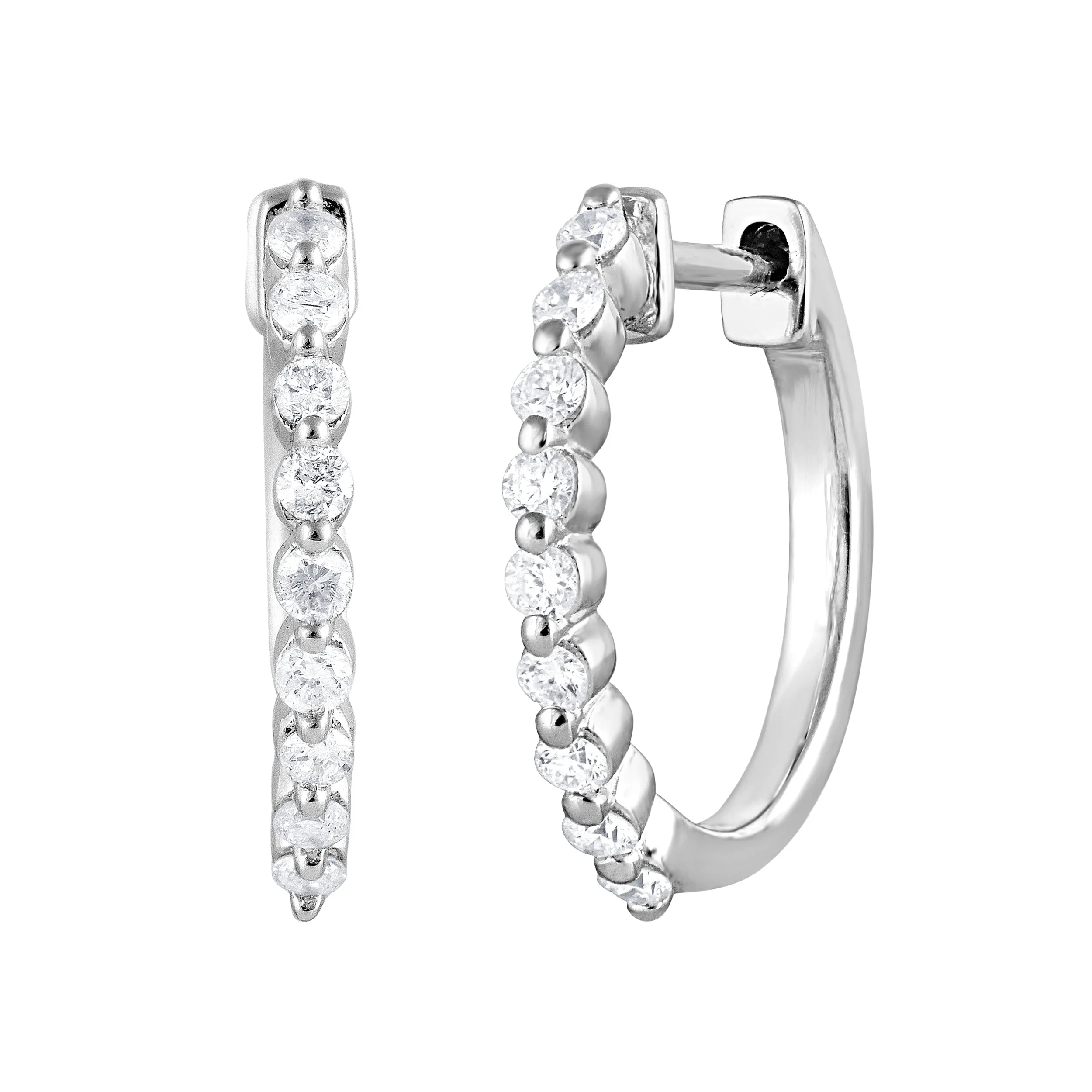 0.25 Carat Lab Grown Single Row Diamond Hoop Earrings sold by Ashley Stewart product image thumbnail 5