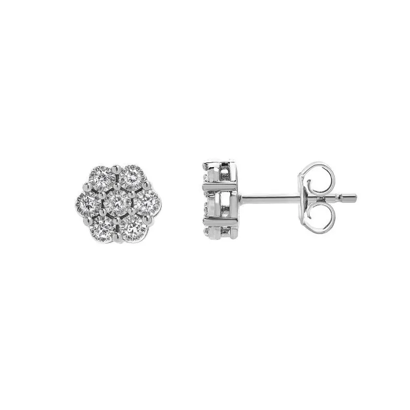 Lab Grown Cluster Diamond Stud Earrings made by Ashley Stewart