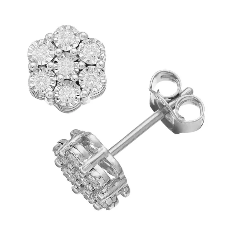 Lab Grown Cluster Diamond Earrings made by Ashley Stewart