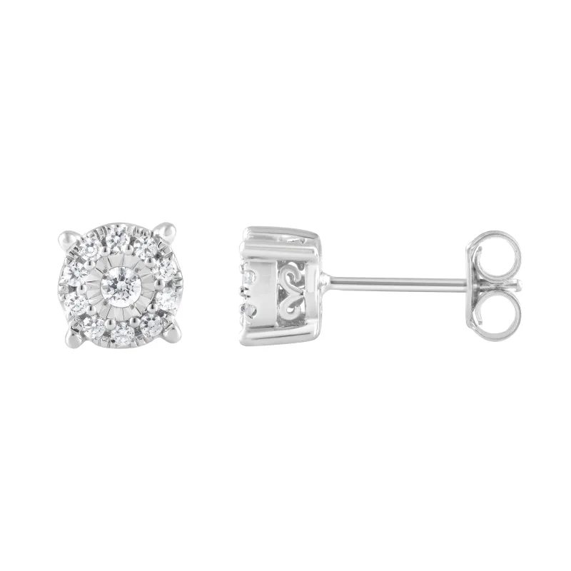 0.25 Carat Lab Grown Halo Diamond Stud Earrings made by Ashley Stewart