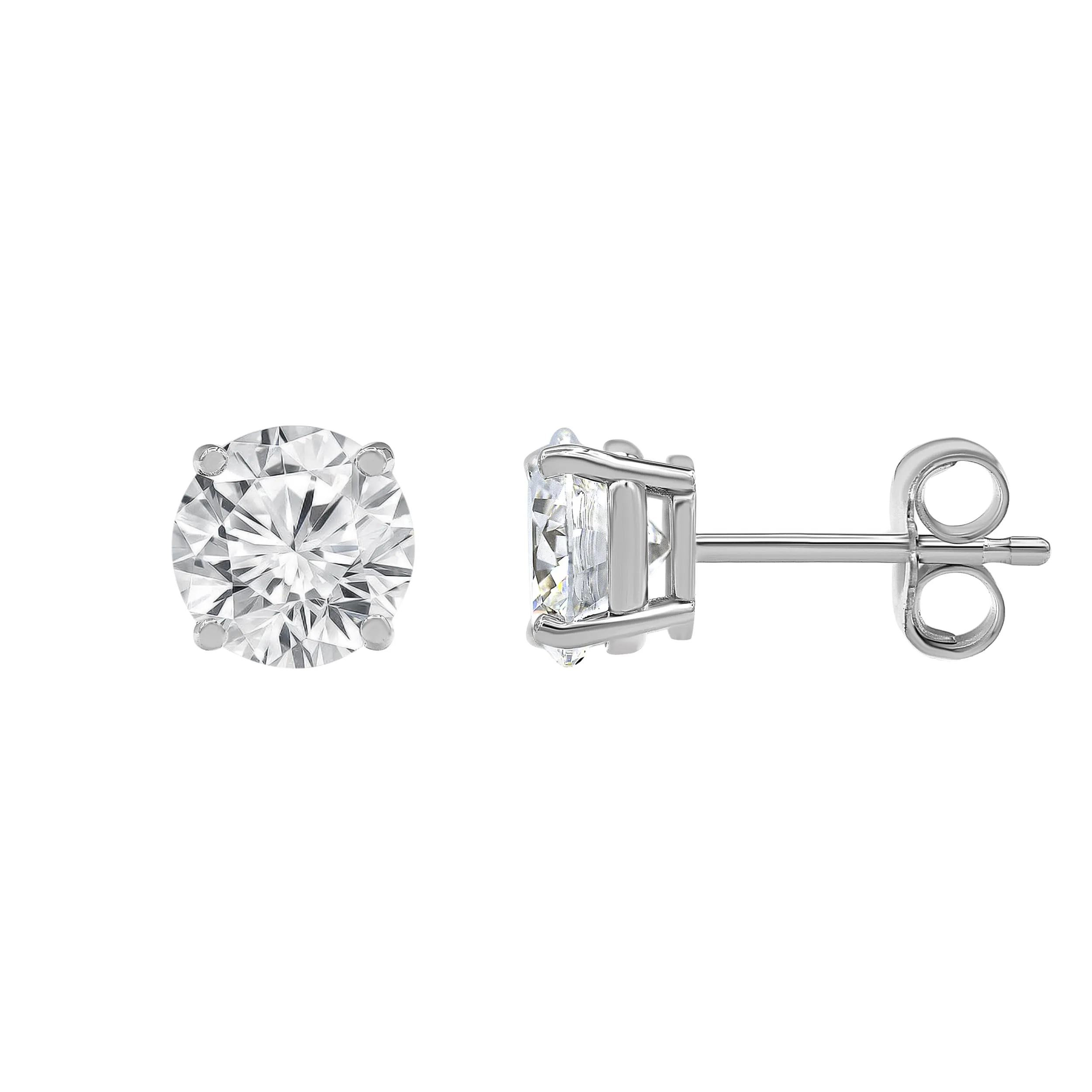 Round Cut Lab Grown Diamond Stud Earrings sold by Ashley Stewart product image thumbnail 2