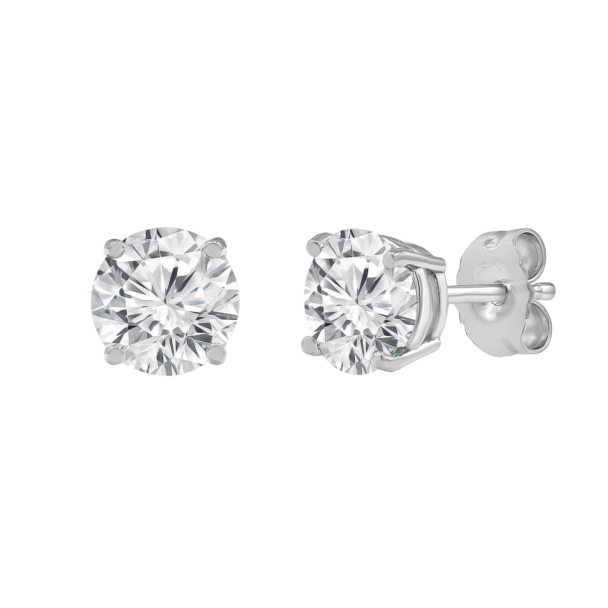 Round Cut Lab Grown Diamond Stud Earrings sold by Ashley Stewart product image thumbnail 4