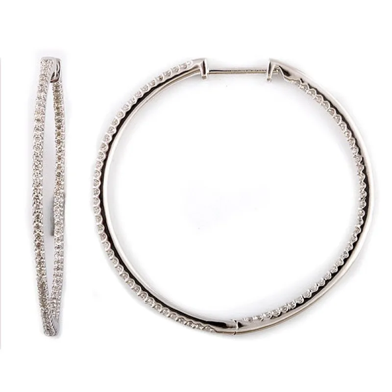 0.75 Carat Lab Grown Diamond Hinged Hoop Sterling Silver Earrings made by Ashley Stewart