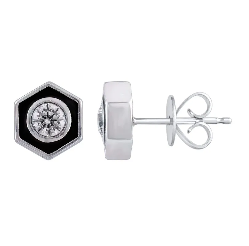 Hexagon Lab Grown Diamond Stud Earrings made by Ashley Stewart
