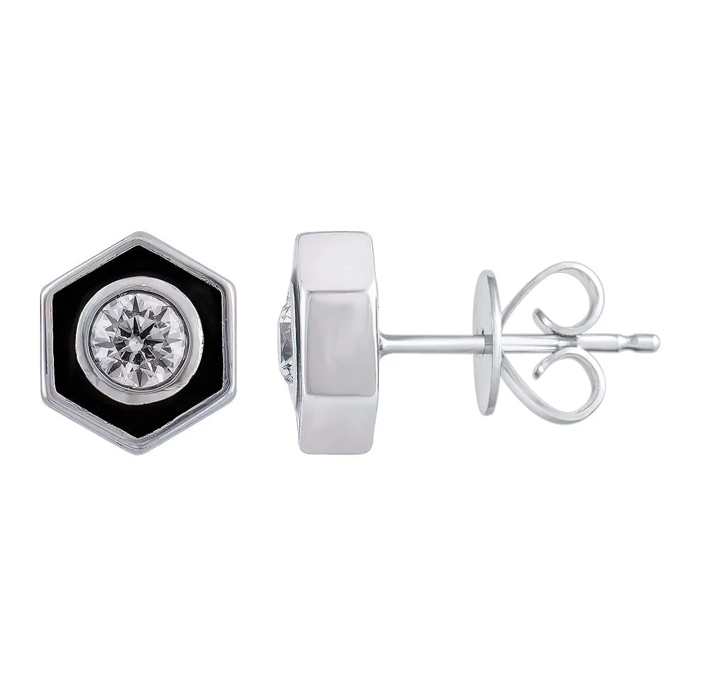 Hexagon Lab Grown Diamond Stud Earrings sold by Ashley Stewart