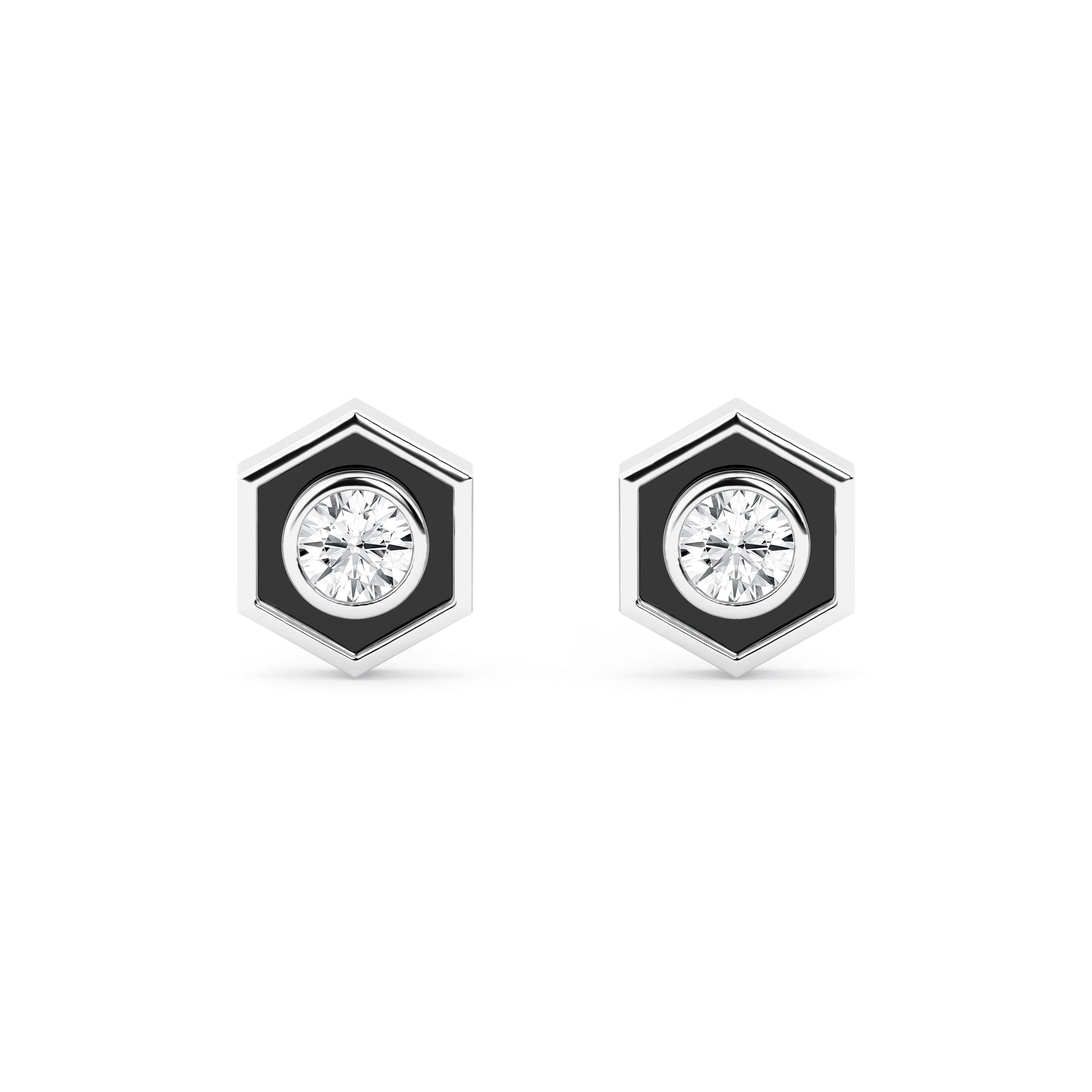 Hexagon Lab Grown Diamond Stud Earrings sold by Ashley Stewart product image thumbnail 2