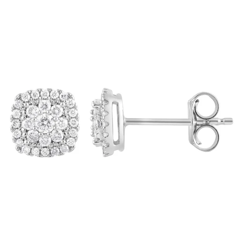 0.33 Carat Lab Grown Cushion Shaped Diamond Stud Earrings made by Ashley Stewart