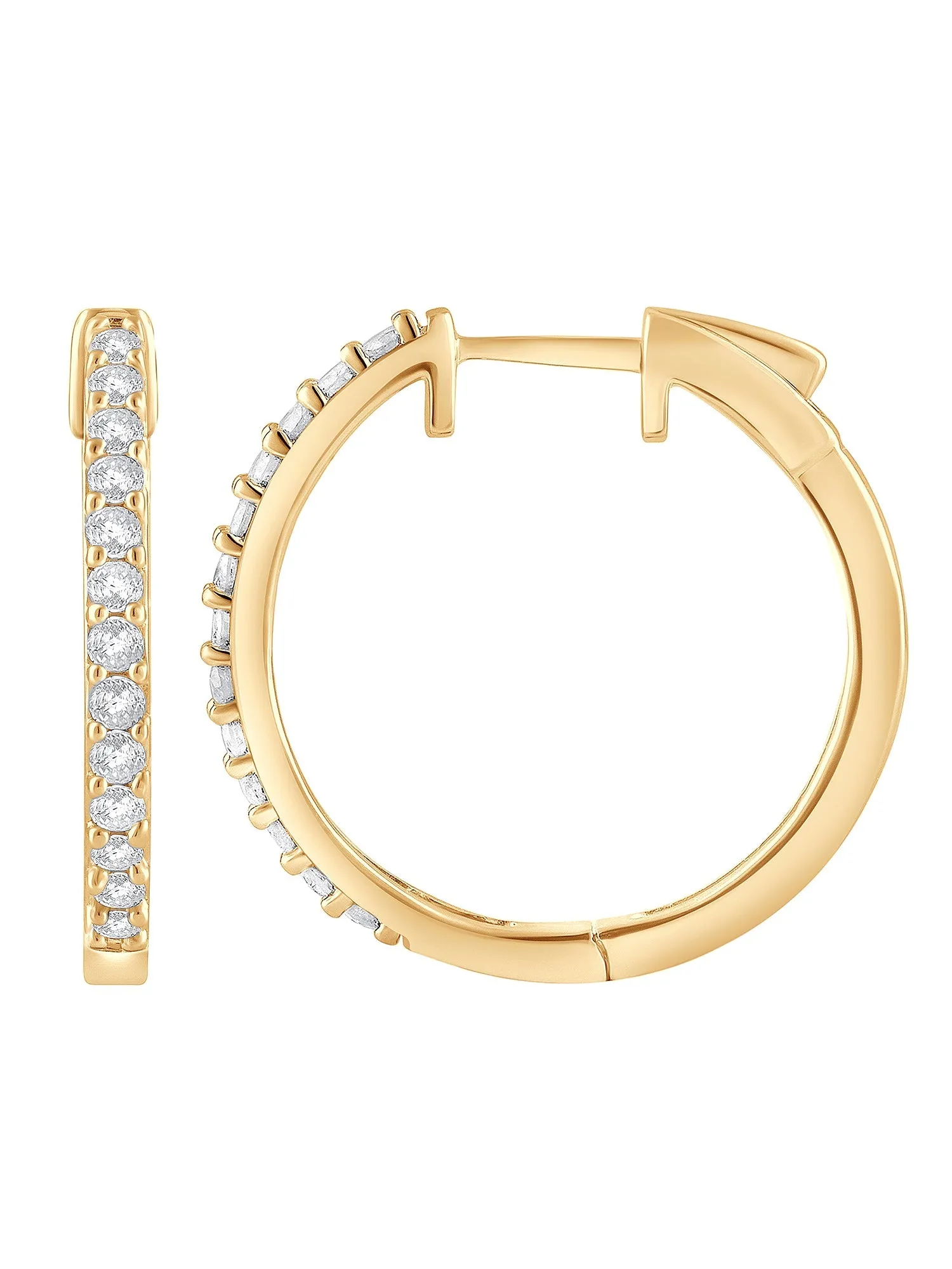 Lab Grown Diamond Huggie Hinged Hoop Earrings sold by Ashley Stewart product image thumbnail 3