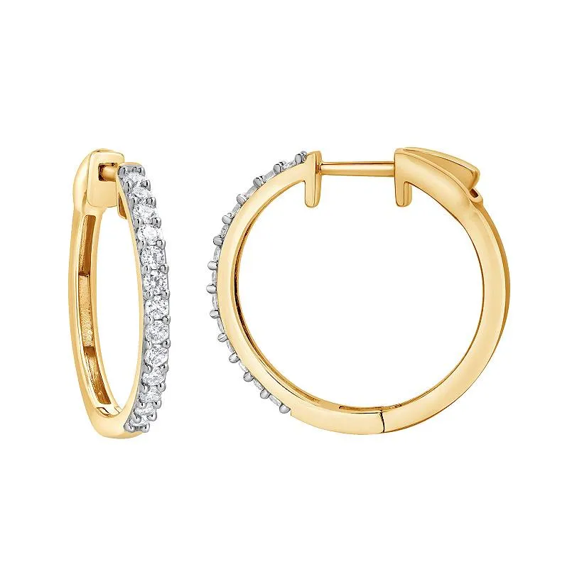 Lab Grown Diamond Huggie Hinged Hoop Earrings sold by Ashley Stewart