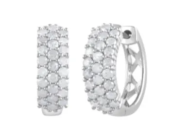 0.50 Carat Lab Grown Cluster Diamond Hinged Hoop Earrings sold by Ashley Stewart