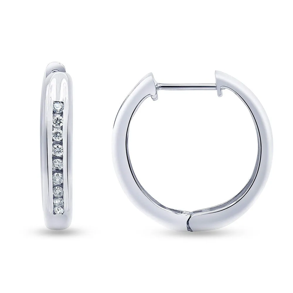 0.25 Carat Single Row Lab Grown Diamond Hoop Earrings in Sterling Silver sold by Ashley Stewart product image thumbnail 4