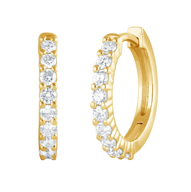 Lab Grown Diamond Huggie Hoop Earrings made by Ashley Stewart