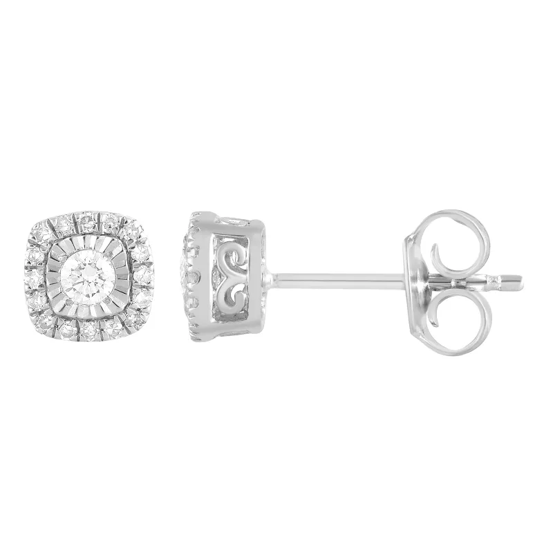 0.20 Carat Halo Lab Grown Diamond Stud Earrings made by Ashley Stewart