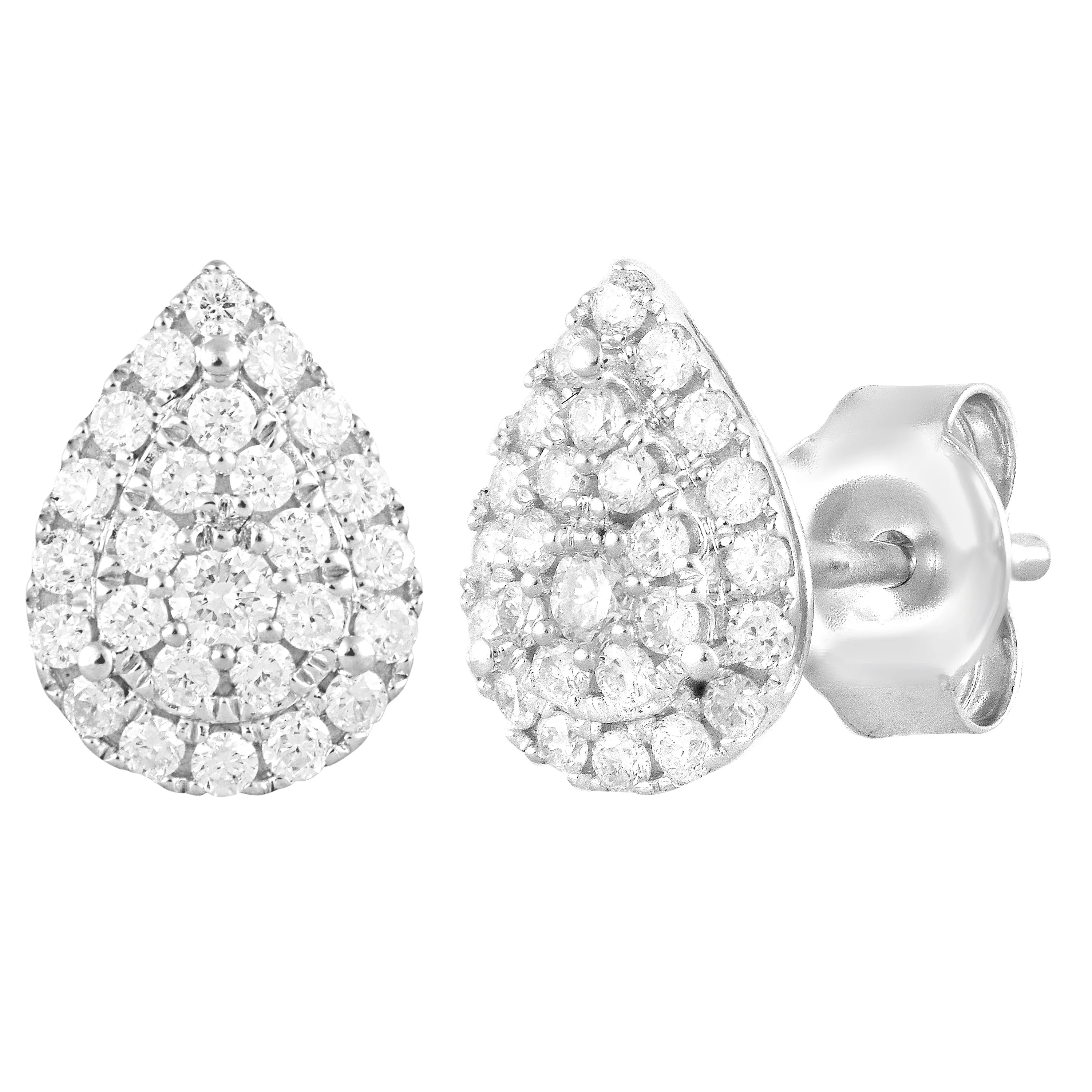 0.33 Carat Lab Grown Pear Shaped Diamond Stud Earrings sold by Ashley Stewart product image thumbnail 2
