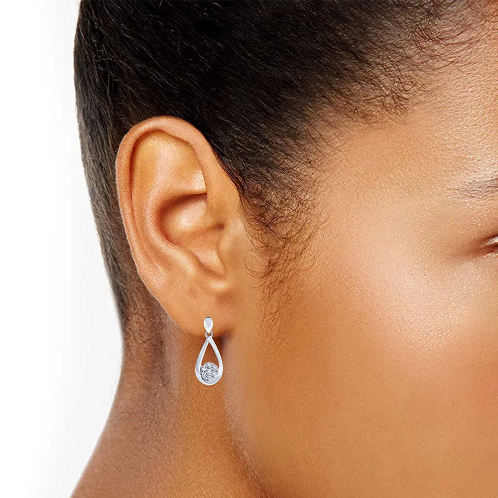 0.30 Carat Sterling Silver Lab Grown Diamond Dangle Drop Earrings Gift Box Set sold by Ashley Stewart product image thumbnail 5