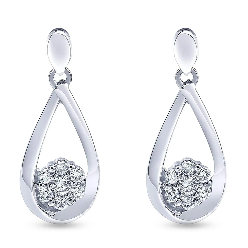 0.30 Carat Sterling Silver Lab Grown Diamond Dangle Drop Earrings Gift Box Set sold by Ashley Stewart product image thumbnail 2