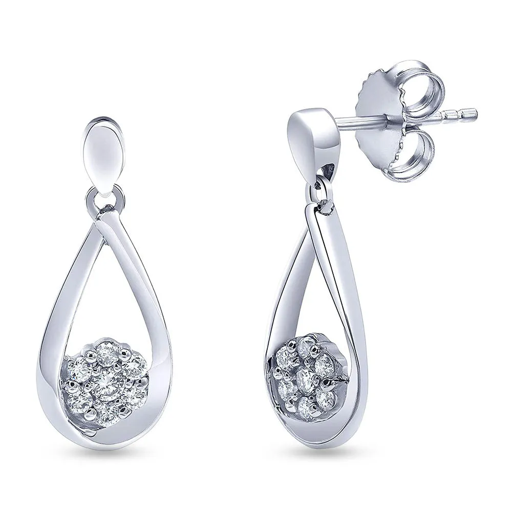 0.30 Carat Sterling Silver Lab Grown Diamond Dangle Drop Earrings Gift Box Set sold by Ashley Stewart product image thumbnail 3