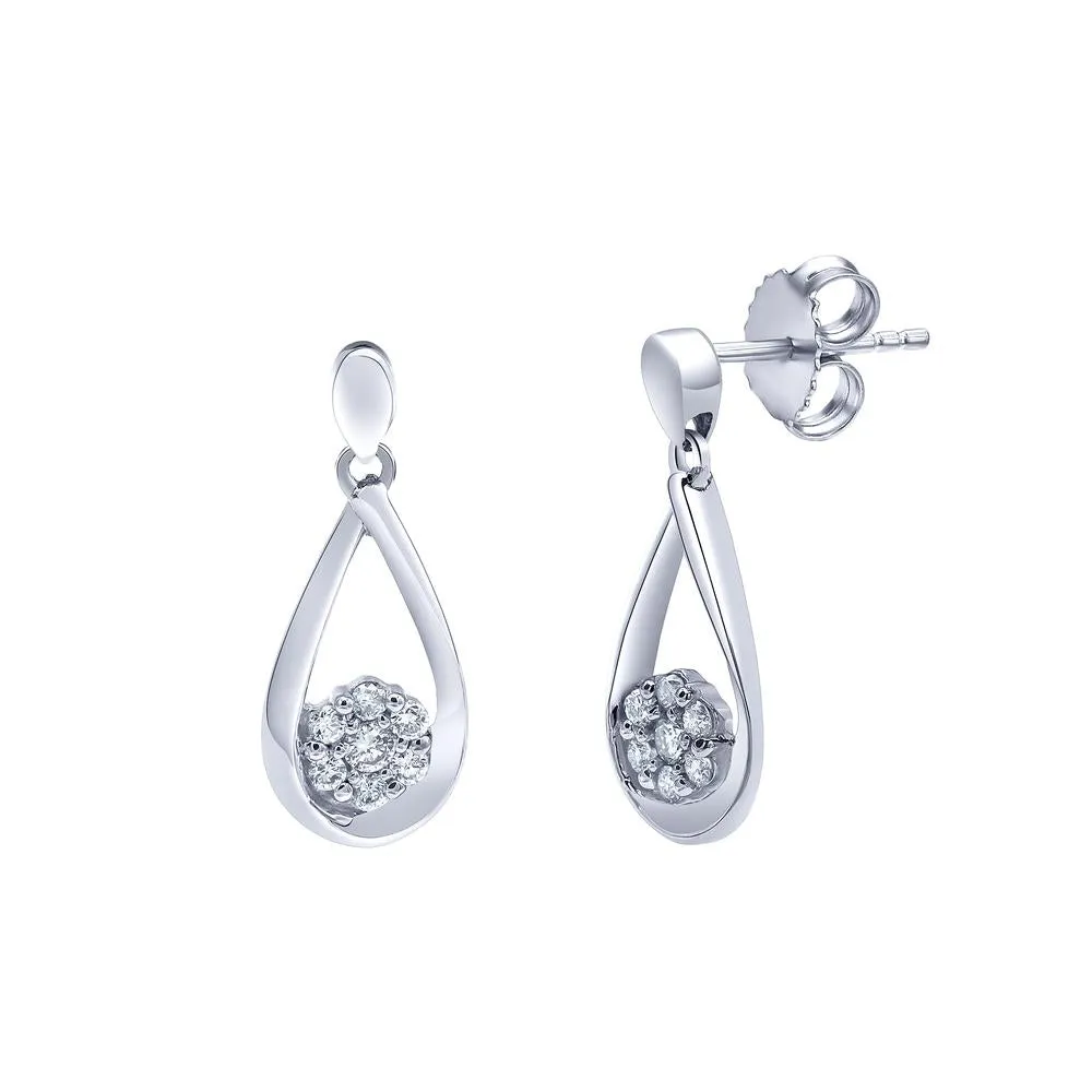 0.30 Carat Sterling Silver Lab Grown Diamond Dangle Drop Earrings Gift Box Set sold by Ashley Stewart