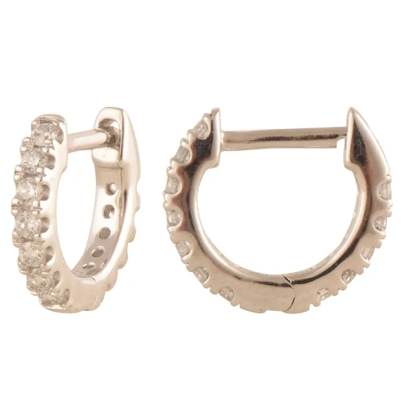 Lab Grown Diamond Hinged Huggie Hoop Earrings made by Ashley Stewart