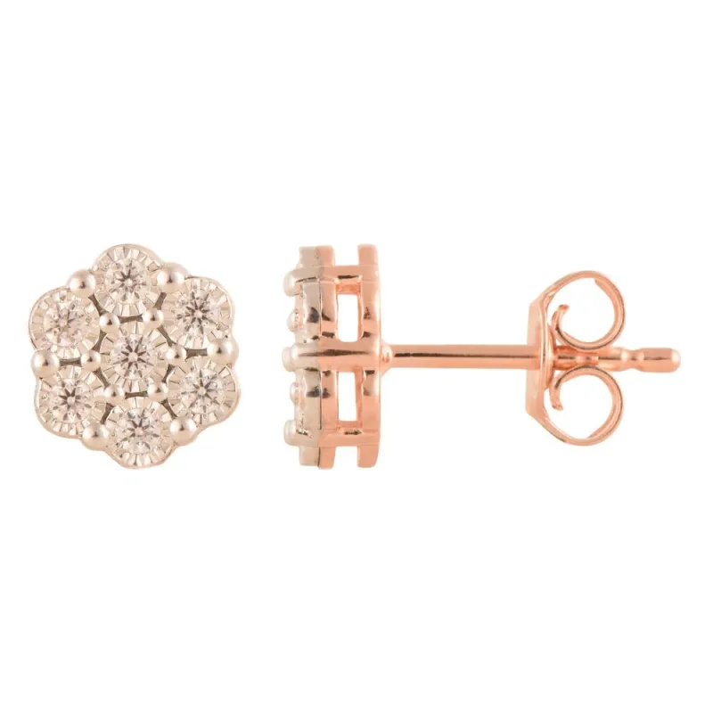 Cluster Lab Grown Diamond Stud Earrings made by Ashley Stewart