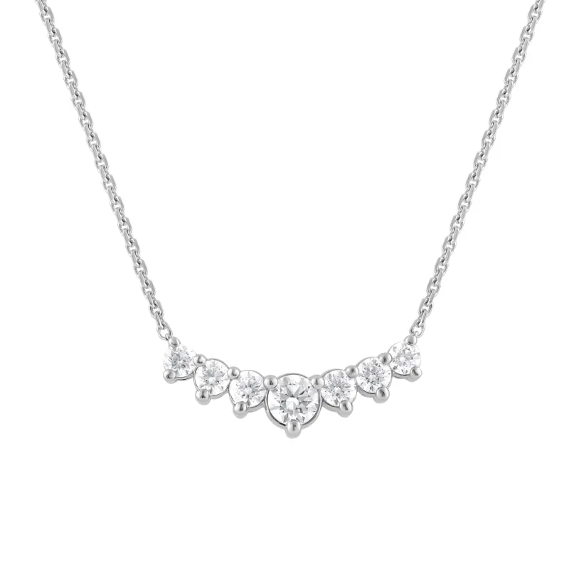Lab Grown Graduating Diamond Necklace In Sterling Silver made by Ashley Stewart