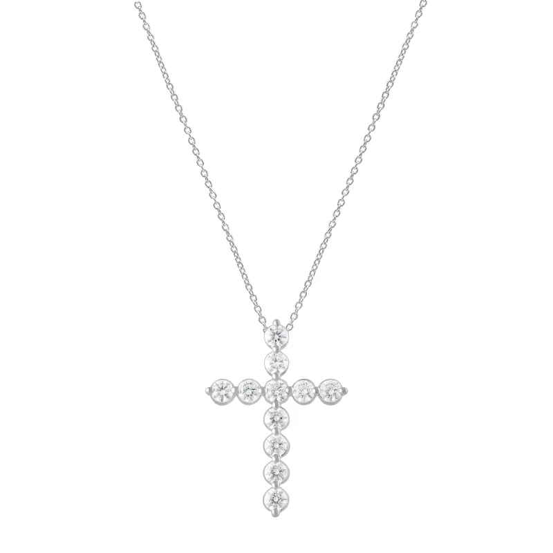 1 Carat Lab Grown Diamonds Cross Pendant Necklace made by Ashley Stewart