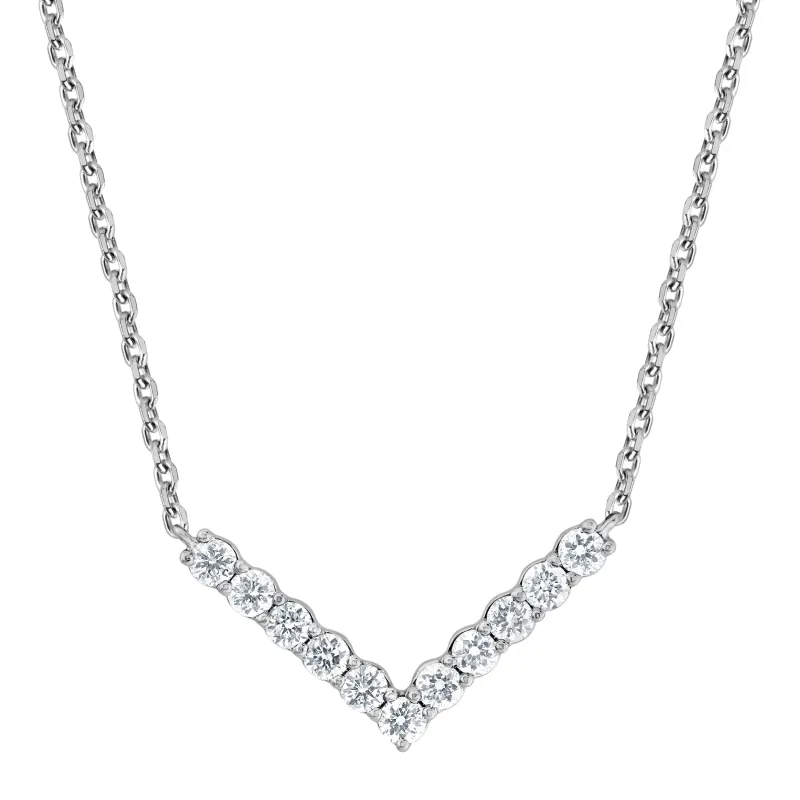 Lab Grown Diamond V Shaped Necklace made by Ashley Stewart