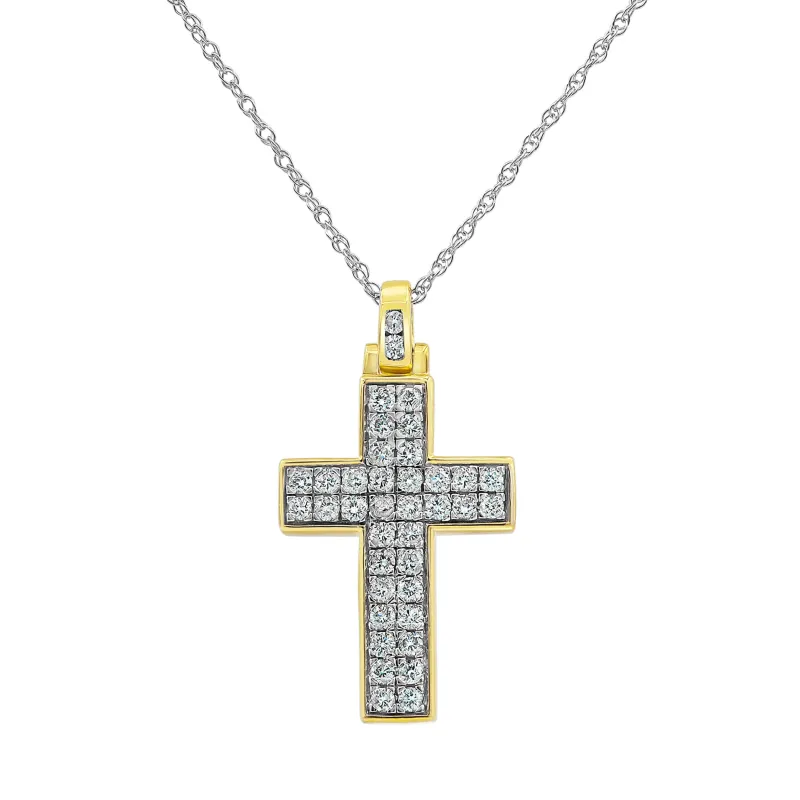 Lab Grown Diamond Cluster Cross Pendant Necklace In Sterling Silver made by Ashley Stewart